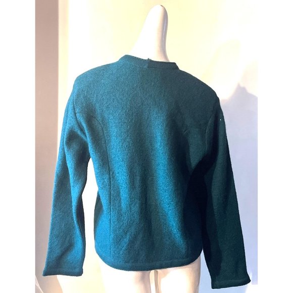 Vintage Tally Ho Designer Green Wool Button Down Sweater Woman's Size Small - Picture 4 of 10